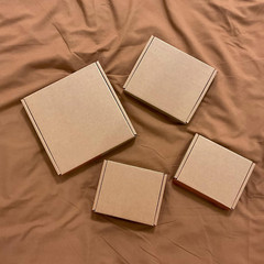 7X7X1 Inch Small Shipping Boxes 50 Pack, Brown Kraft Corrugated Cardboard