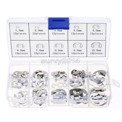 120PCS Assorted M1.5 – M10 Stainless E Clips C Circlip Retaining Snap Ring
