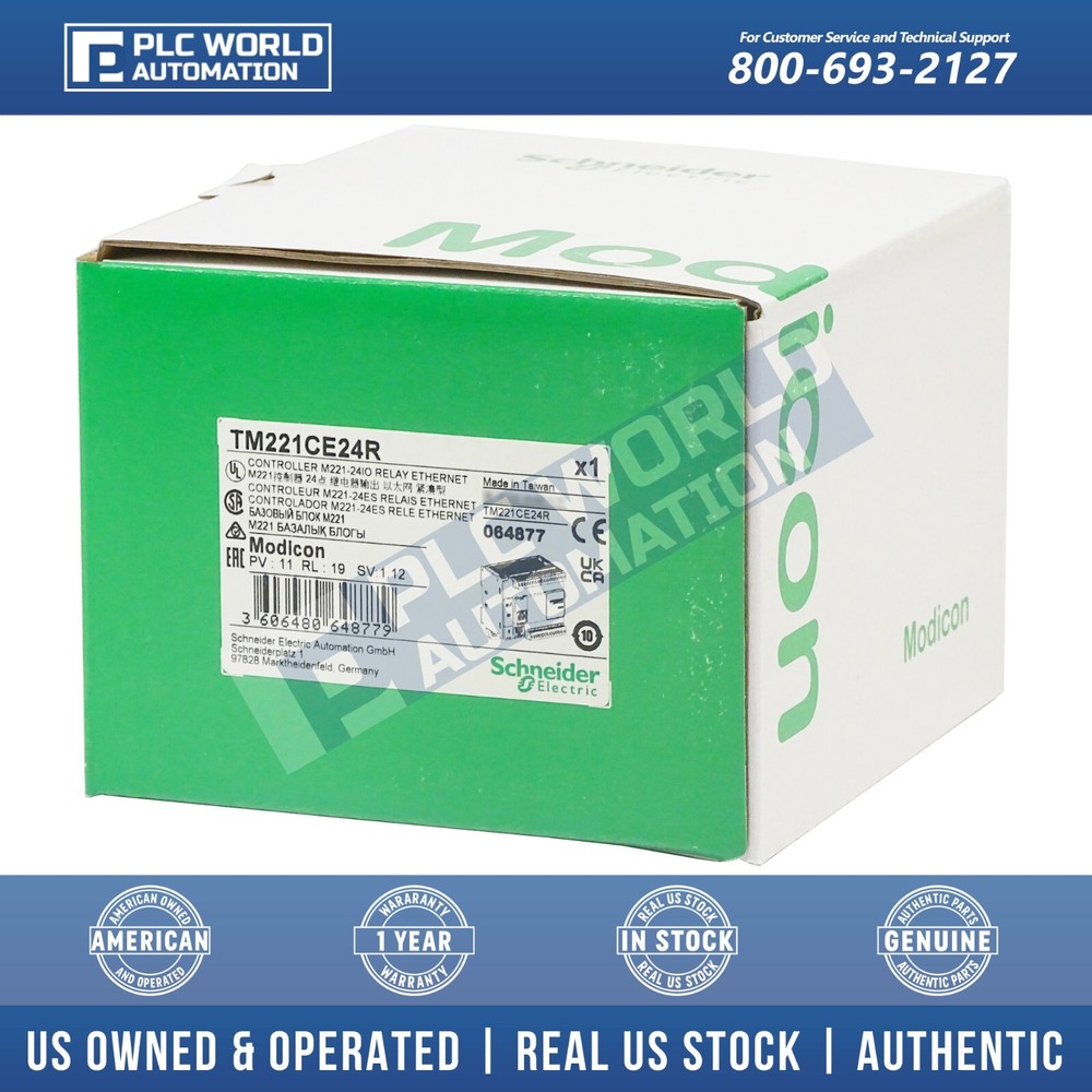 TM221CE24R Schneider Modicon M221 Controller, 24 I/O, Brand New, 2 Year Wty
