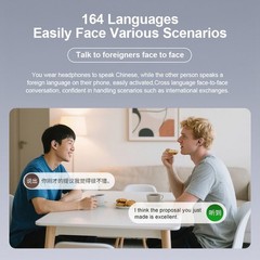 Language Translator Earbuds Wireless AI Headphones 144 Languages for Android iOS