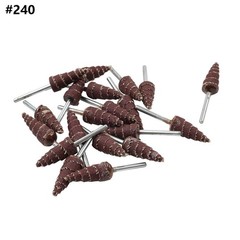 20pcs 10x3mm 240#-400# Cone Sandpaper Flap Sanding Polishing Wheel Rotary Tool