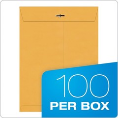 9×12 Clasp Envelopes with Gummed Flaps 28 lb Brown Kraft 100 per Box