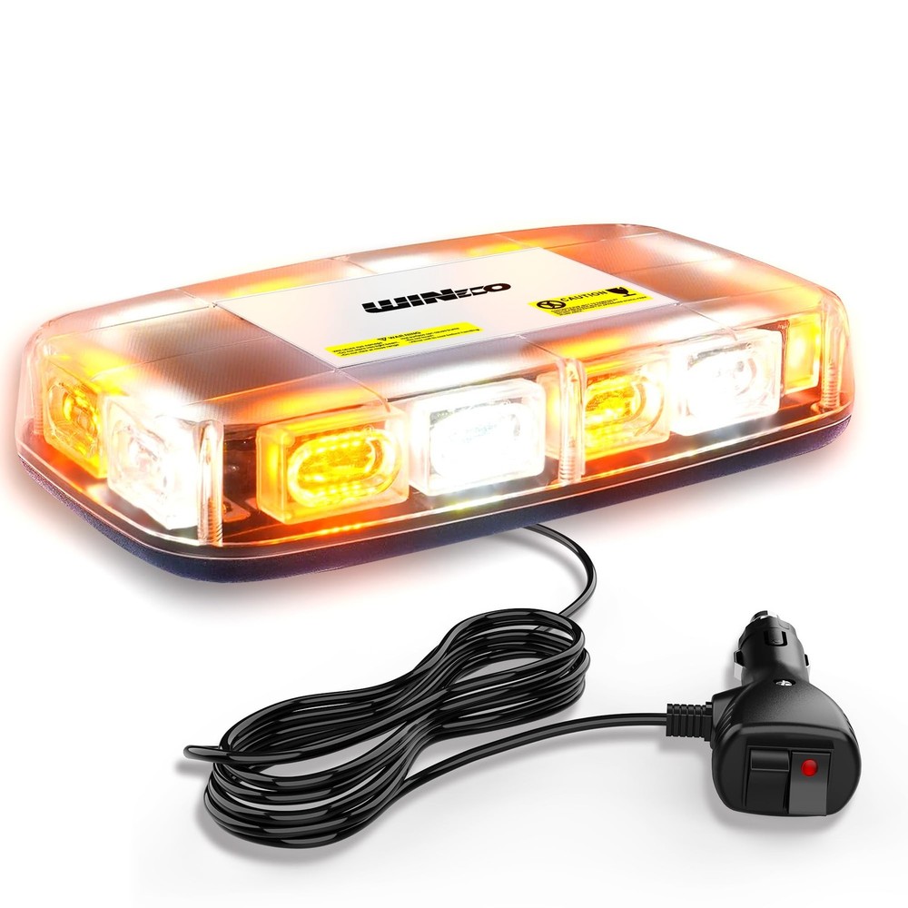WINECO AMBER WHITE 72LED Roof Top Strobe Lights, High Visibility Emergency