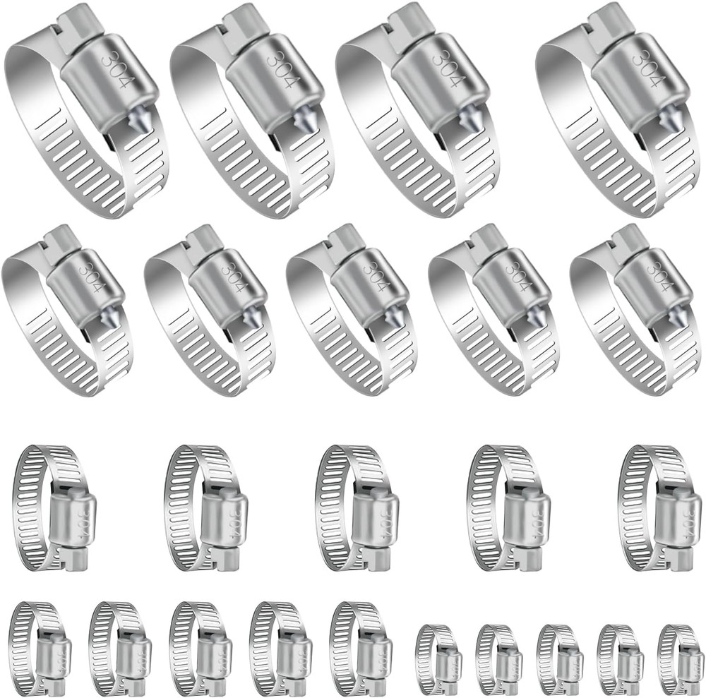 Hose Clamps Assortment Kit Are Used For Home Garden Automotive Connections 24PCS