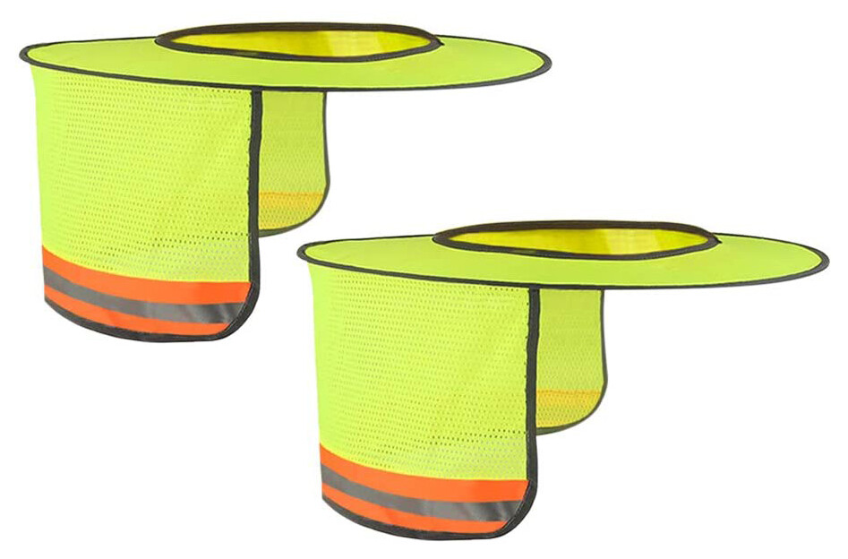 2 Pack Hard Hat Sunshield Upgrade Full Brim Neck Sunshade | Yellow