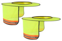 2 Pack Hard Hat Sunshield Upgrade Full Brim Neck Sunshade | Yellow