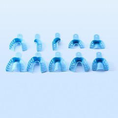 12Pcs Dental Impression Trays Perforated Plastic Denture trays Upper/Lower L/M/S