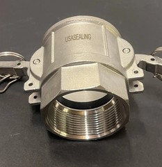 USA Sealing 2″ Cam And Groove Type D-2 Coupler X 2″ FNPT (304 SS)