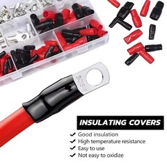 Battery Cable Crimper AWG Kit 10-1/0, Wire Terminal Crimping Tool with 60Pcs