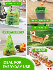 200 Count 100% Biodegradable Thank You Bags – Compostable, Recyclable, Eco-Frien