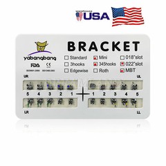USA Dental Orthodontic Bracket Braces Mini MBT 022 Hooks on 345 Metal FDA