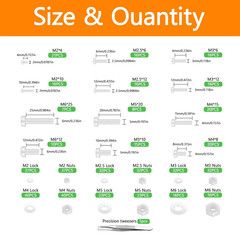500 Pcs White Nylon Plastic Pan round Head Screws Bolts and Nuts and Gaskets