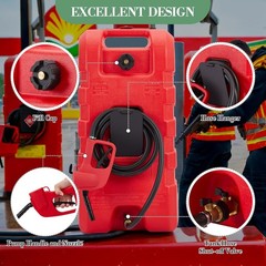 🔥57L (15 Gallonen) mit Handpumpe & Schlauch, Siphon 7,5L/min – Rollbarer Krafts