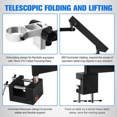 Articulating Holder Stand with Table Clip Swing Arm Stand for Digital Microscope