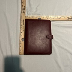 Franklin Covey Planner 7 Ring Binder Executive Organizer Red Faux Leather