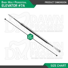 6 Pcs Baby Molt Periosteal Elevator #7A Double Ended 6.5″ Dental Instruments Set