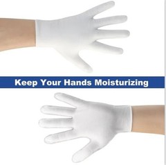 3 Pairs White Cotton Moisturizing Gloves Dry Hands Spa Sleeping Lotion Gloves