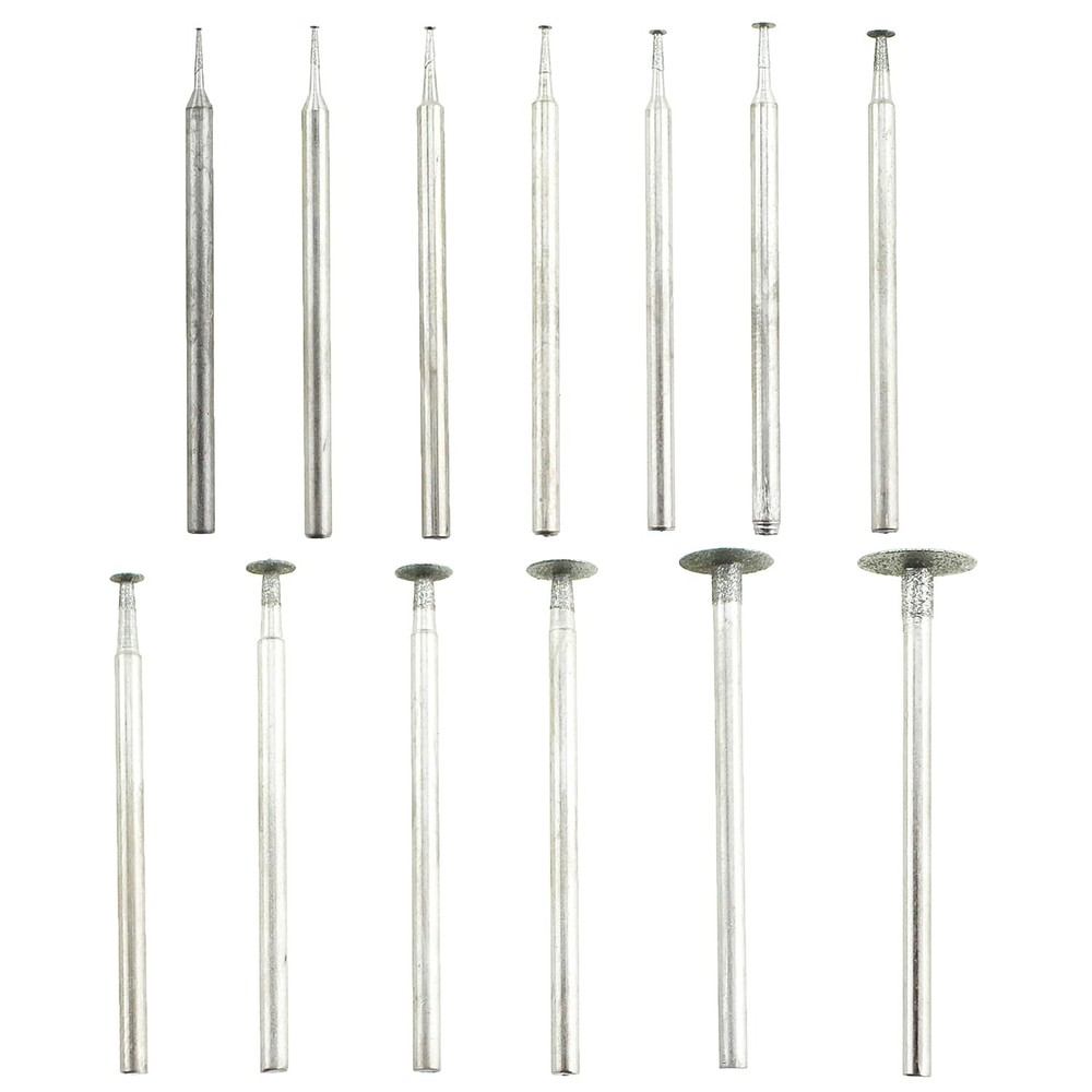 13PCS T Shaped Head Diamond Grinding Burr Drill Bit Set 0.5mm-10mm Grinding B…
