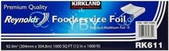 Kirkland Signature Reynolds Foodservice Aluminum Foil Roll RK611 12″ X 1000 ft
