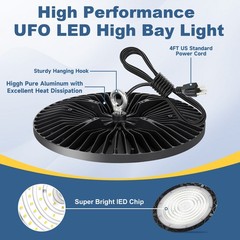 10 Pack 200W UFO Led High Bay Light Shop Industrial Commercial Factory Warehouse