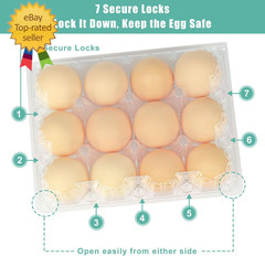 100 Packs Egg Cartons Cheap Bulk，Plastic for 12 Eggs, Clear Egg Cartons 3 * 4 Gr