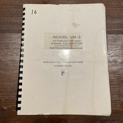 Weinschel Engineering VM-3 Attenuator & Signal Calibrator Instruction Manual