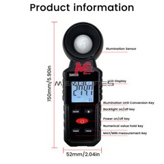 S8608 LCD Light Meter Digital Illuminance Meter Luxmeter Photometer 200000Lux