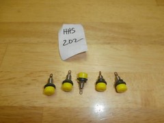 Lot/5 HH Smith 202 Yellow Insulated Tip Jack Test Point,NOS