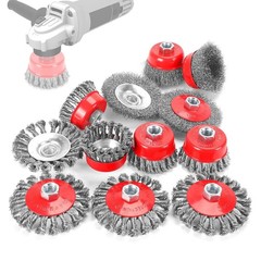 12 Pack Wire Wheel Brush for Angle Grinder, 6Pcs 4” Wheel Brushes, 6Pcs 3” Cup B