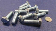 Tap Bolt, FT, 8.8 Zinc Plated Metric, M12 x 1.50 x 40 mm Length, 25 Pc