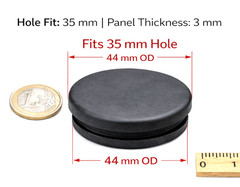 Solid Rubber Grommet Without Hole for 35mm Panel Hole 42mm OD Fits 3mm Panel