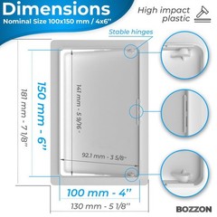 Access Panel for Drywall – 4 x 6 inch – Wall Hole Cover – 4 x 6, White