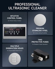 CREWORKS 6L Ultrasonic Cleaner Stainless Steel Industry Heated Heater w/Timer