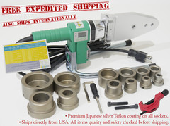 110V – 800W HDPE Pipe Fusion Welding Tool w/ Case & 1/2″ – 2″ IPS Sockets