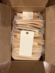 700 Qty. Size #8 Manila Tags w/ String, Reinforced Hole Punch Shipping Inventory