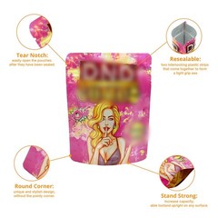 4 Styles Mixed Foil Bags 3.5g Zip Seal Packaging Pouches for Herb & Food Storage
