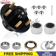 3500Lb Trailer Axle Trailer Hub Kit 5 Bolt 4.5″,5×4.5 Trailer Hub Fit 1-1