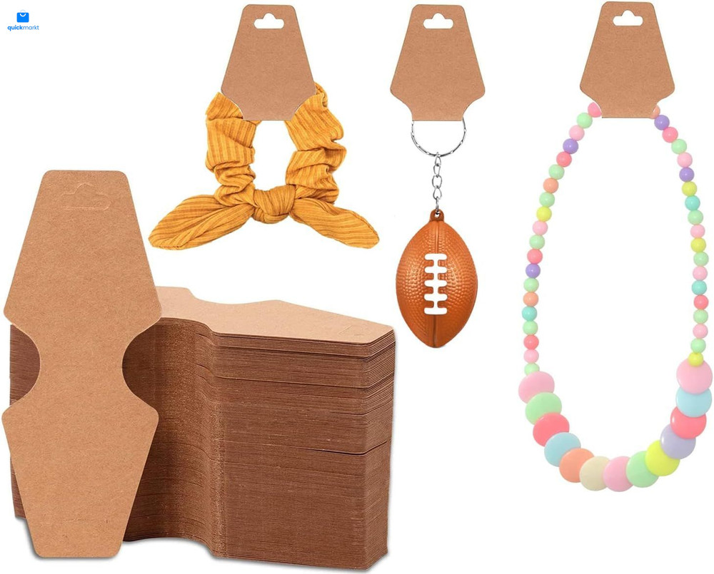 100 PCS Necklace Display Cards 2″ x 4.9″(5cm x 12.4cm), Brown | 100pcs