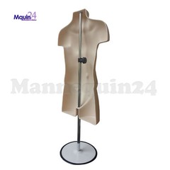 3 CHILD TORSO MANNEQUIN FORMS (Size 5T – 7T / FLESH) w/3 STANDS + 3 HANGERS