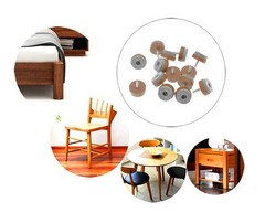 ALIMITOPIA 40pcs Screw-on Furniture Felt Pad Chair Glide 20mm(Brown), Brown
