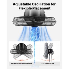 Uimoso 24in Industrial Pedestal Fan,High Velocity,6800CFM,Waterproof,Oscillating
