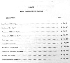 Massey Ferguson Mf 65 Tractor Service Manual Technical Repair Shop Workshop
