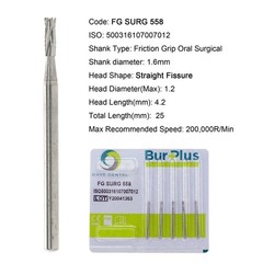 Wave Dental Surgical Burs 25mm Carbide Bur Friction Grip FG Straight Fissure 557
