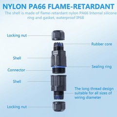 3PCS IP68 Waterproof Electrical Cable Connector, Outdoor 3 Way Junction Box, …