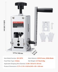 VEVOR Manual Wire Stripper Machine Stripping 0.06-1.18 in Hand or Drill Powered