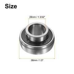 Ball Bearing Insert Chrome Steel Gcr15 UC206-18 Bore 1 1/8″ Set Screws