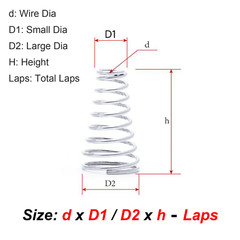 Cone Springs Conical Compression Spring Pressure Wire Dia 0.4-2mm Stainless A2