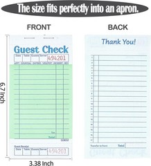 300 Guest Check Books 6 Pack Of 50, for Servers, Server Note Pads, Waitresses