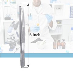 Dissecting Thumb Tissue Forceps 6″ 1×2 teeth Surgical Anatomic Tweezers Straight