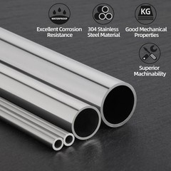 Stainless Steel Round Tube Length 300mm Metal Straight Pipe OD 8mm to 325mm